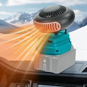 자동차 히터 전기 온풍기 빠른 가열 팬 휴대용 앞유리 제빙기 제습기 마키타 18V 배터리용 전동 공구