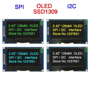 OLED 2.42인치 2.4인치 128x64 SPI I2C IIC SSD1309 컨트롤러 디스플레이 모듈 7핀 또는 4핀 블루 화이트 그린 옐로우