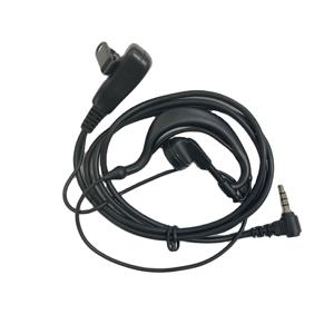 Zello 워키 토키 이어폰 Baofeng BF-UV3R BF-T1 BF-T6 용 마이크가있는 큰 Ptt 유선 헤드셋 이어 후크 이어폰