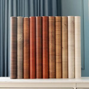 나무 패턴 단색 홈 장식 필름 PVC 방수 스티커 자기 접착 문 캐비닛 현대 가구 벽 장식