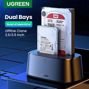 UGREEN-HDD 도킹 스테이션 sata-usb 3.0 어댑터 2.5 3.5 SSD 디스크 케이스 HD 박스 도크, 하드 드라이브 인클로저 도킹 스테이션