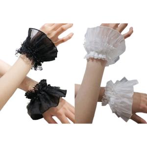 정교한 분리형 슬리브 커프스 레이스 웨딩 Flounces Ruffled White 손목 따뜻한 스웨터 여성용 Drop Shipping