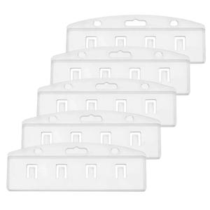 5 개/갑 슬라이브 ID 카드에 대 한 가로 절반 카드 배지 홀더 서리로 덥은 엄밀한 플라스틱 ID 카드 홀더