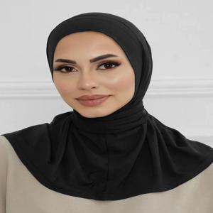 이슬람 여성을위한 스냅 패스너 인스턴트 Hijab 착용 준비 전체 커버 헤드 랩 스카프 이슬람 터번 캡 Turbante Mujer