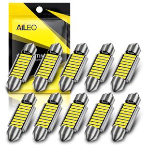 AILEO 10PCS 31mm 36mm 39mm 42mm LED CANBUS C10W LED 전구 C5W 4014 칩 12V 돔 램프 자동차 인테리어 조명 흰색 6000k 오류 무료