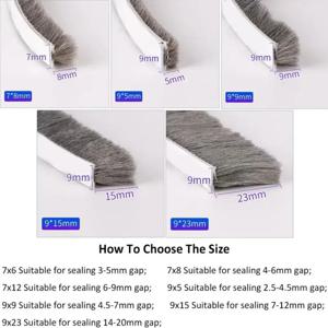 5/10/20M 자체 접착 울 씰링 스트립, 알루미늄 합금 도어 및 창 단열재, 방음 및 충돌 방지