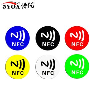 5YOA 6pcs NFC Ntag213 144 바이트 습식 태그 스티커 13.56MHz ISO14443A 213 칩 RFID 접착 태그 라벨 NFC 전화 6 색