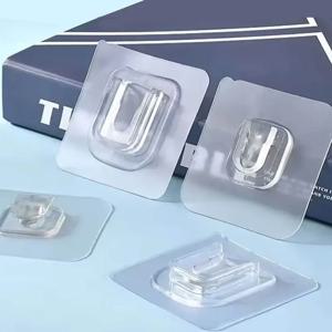 10 쌍 양면 접착 벽 후크 투명 후크 침실 주방 다목적 주최자 홀더