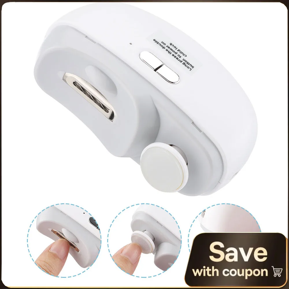 전기 네일 클리퍼 자동 매니큐어 트리머, 가벼운 성인 아기 손톱 발가락 가위, 페디큐어 연마 손톱 커터