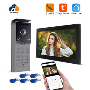 투야 와이파이 스마트 홈 비디오 도어폰 비디오 인터콤 1080P 터치 모니터 7인치 2선식 도어벨 도어 카메라 보안 시스템
