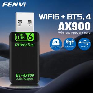 FENVI AX900 WiFi6 USB 어댑터 Bluetooth 5.4 듀얼 밴드 2.4G 및 5GHz 2in1 동글 USB 무선 네트워크 Wlan 수신기 드라이버 무료 Win10