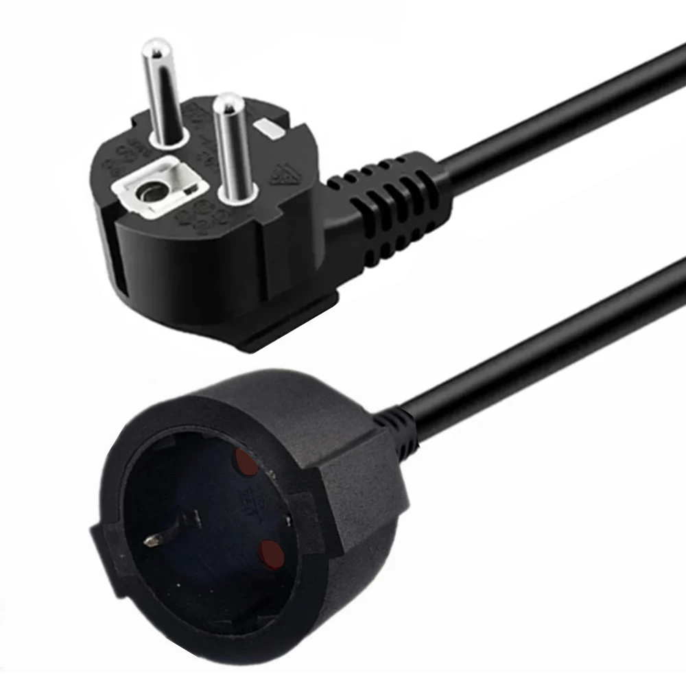EU 전원 연장 코드 유로 CEE7 Schuko 주 전원 연장 케이블 남성-여성 Schuko 연장 전원 코드 5M/3M/1.5M/1M