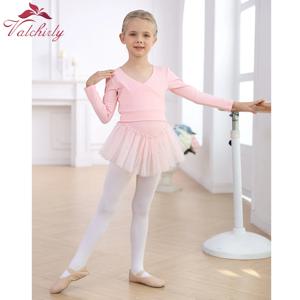 컬렉션 긴 소매 발레 카디건 랩 코트 소녀용 핑크 댄스웨어 아동 패션