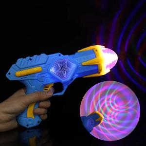 대형 야외 어린이 전기 장난감 총, 반짝이는 프로젝션, 멋진 스트링 조명, 회전 다이나믹 음악, 소년 인터랙티브 명절 선물