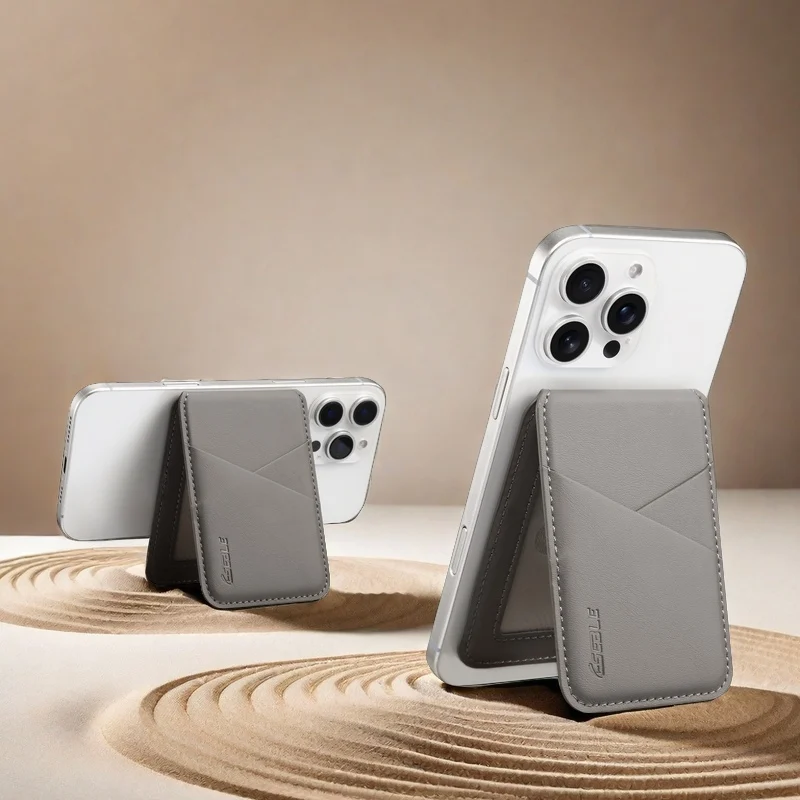 고급 가죽 핸드폰 Magsafe 마그네틱 카드 홀더 IPhone 14 12 13 15 16 Pro Max 15Plus RFID Anti-Skimming Bank ID 카드