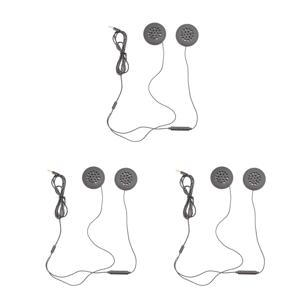 BAAU 3X 오토바이 헬멧 헤드셋 스피커 3.5mm 잭 유선 헤드폰 이어폰 헤드폰 (HD 마이크 포함)