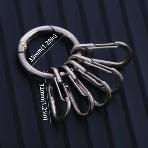 금속 O 링 스프링 클립 5개 후크 버클 DIY용 오픈형 원형 카라비너 키체인 클립 후크 버클 커넥터