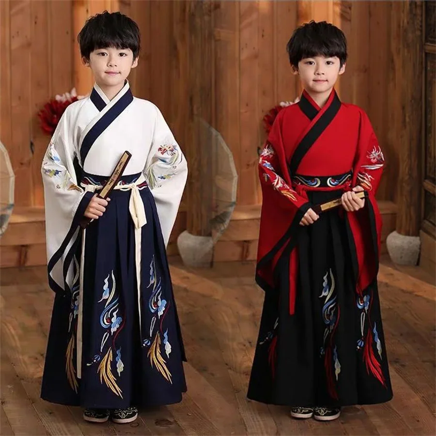 Jongens Hanfu 연단 복장 중국 Jurk Baby Jongen Nieuwe Jaar Tang Pak Kinderen Oude 중국 전통 의상 어린이를위한