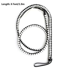 180CM PU 가죽 4 Plait Bullwhip 말 채찍 기사 장비 승마 스포츠 흰색 또는 빨간색