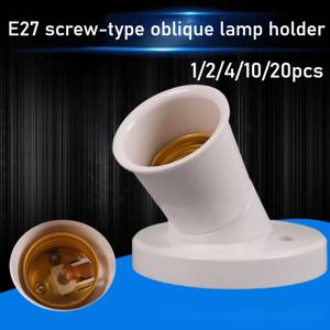 흰색 E27 램프베이스 소켓 45도 각도 비스듬한 나사 플라스틱 전구 베이스 벽 램프 홀더 어댑터 변환기