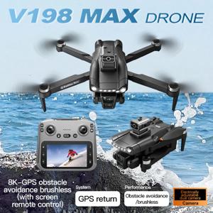 Xiaomi V198 GPS MAX Drone의 새로운 기능, 8k 전문 HD 카메라 5G WiFi 브러시리스 레이저 배리어 회피 접이식 쿼드 콥터