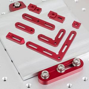 90 °   6061 알루미늄 포지셔닝 스트립이 있는 CNC 코너 클램프 지그 T-슬롯 베이스보드 고정 장치 및 CNC 정렬을 위한 내구성 있는 잠금 바