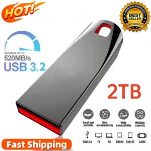 새로운 2TB USB3.2 플래시 드라이브 고속 메탈 펜드라이브 1TB 휴대용 USB 드라이브 방수 메모리아 대용량 U 디스크 2026