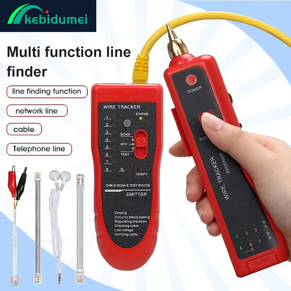 Kebidumei 이더넷 LAN 네트워크 케이블 테스터 RJ45 RJ11 LAN 라인 테스터 파인더 전화선 추적기 수신기 네트워크 도구 수리