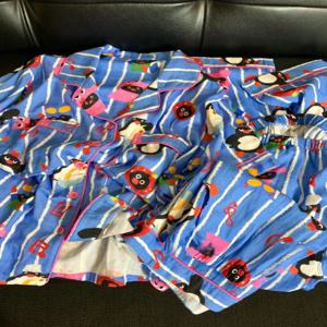 귀여운 펭귄 3피스 세트 반팔 캐주얼 홈웨어 커플용 여름 면 잠옷 청소년 만화 프린트