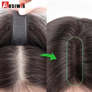 합성 머리 솔기 스티커 가발 머리 위 교체 푹신한 경량 이음매없는 보이지 않는 커버 흰 머리 가짜 앞머리