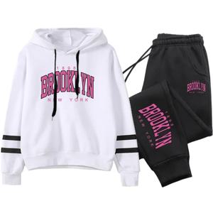 품질 데일리 여성 Tracksuit 후드 캐주얼 싱글 피스 스트라이프 스웨트 셔츠와 스웨트 팬츠 컴포트 야외 조깅 가을 겨울