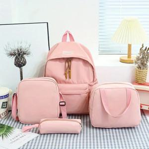 십대 소녀 솔리드 컬러 여성 배낭 4pcs bagset 고품질 나일론 여성 배낭 여성 여행 가방 배낭 Schoolbag