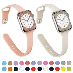 Apple 시계 밴드 용 슬림 스트랩 44mm 40mm 38mm 42mm 울트라 49mm 실리콘 팔찌 correa iWatch 시리즈 6 se 5 4 3 7 8 45mm 41mm