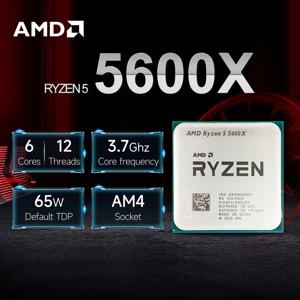 AMD Ryzen 5 5600X 3.7GHz 6코어 12스레드 R5 5600X 소켓 AM4 7NM L3=32M 프로세서 65W DDR4 쿨러 없음