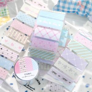 45mm * 2m 컬러 라벨 스티커 PET 테이프 DIY 장식 스크랩북 콜라주 편지지 저널링 스티커 접착 마스킹 테이프