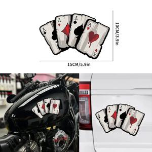 15x10cm 포커 스페이드 패턴 오토바이 데칼 모토 크로스 연료 탱크 카페 레이서 바디 자동차 Windows 장식 카드 스티커