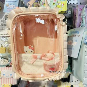 Sanrio Japan 헬로 키티 카와이 PVC 투명 Ita 가방 소녀 선물 인형 의류 보관 애니메이션 코스프레 토트