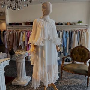 맞춤형 패션 쉬폰 셔링 플리츠 A 라인 하이 칼라 롱 드레스 맞춤형 행사 고품질 Pastrol