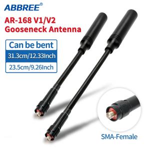 ABBREE AR-168 구즈넥 안테나 SMA-여성 Baofeng 워키 토키 UV-5RH Quansheng UV K5 용 듀얼 밴드 고 이득 전술 안테나
