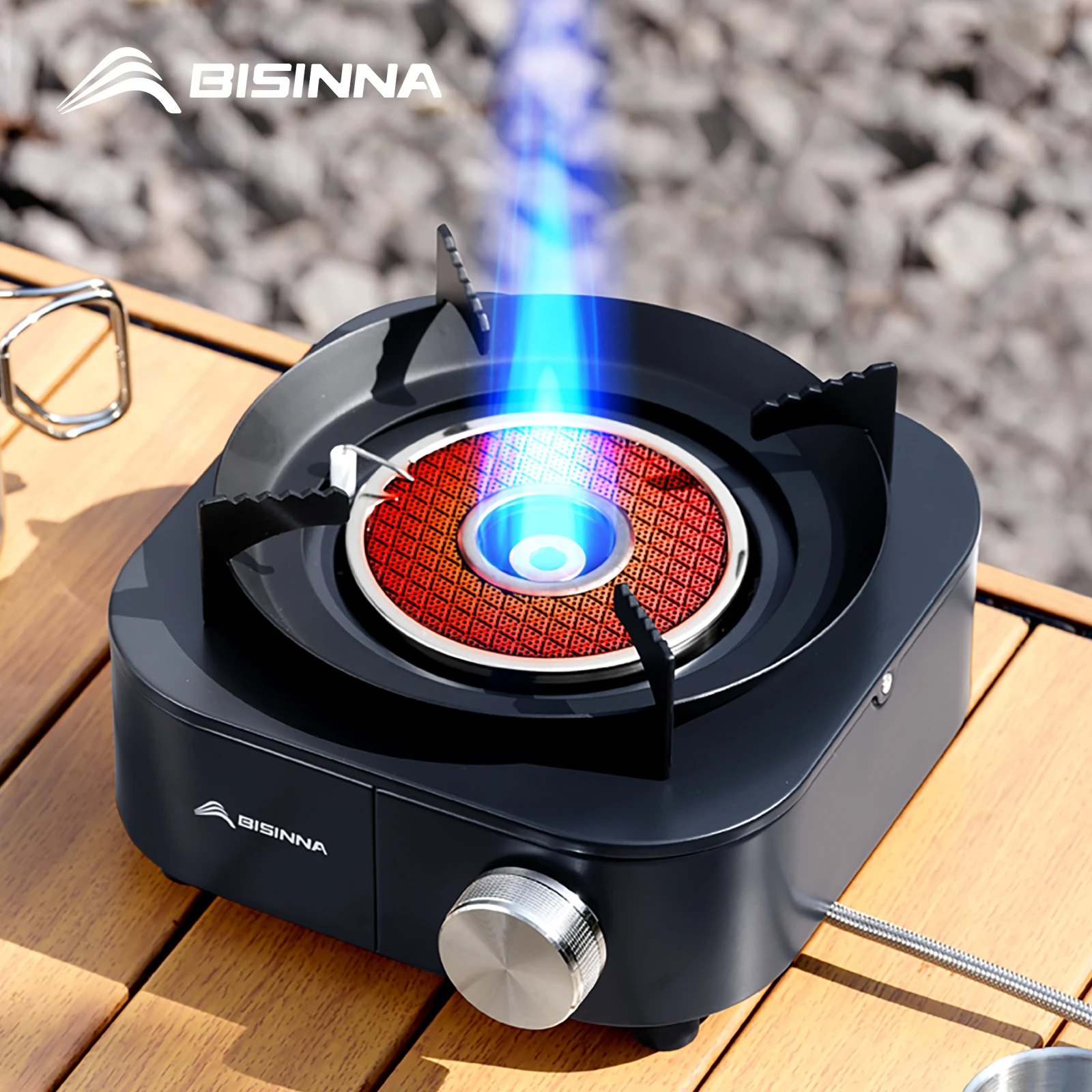 BISINNA 4000W 고출력 적외선 스토브 휴대용 경량 가스 버너 분할형 스토브 야외 캠핑 용품 피크닉 하이킹