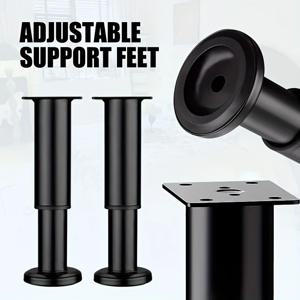 조절 가능한 가구 다리 2피스 세트, 고무 베이스가 있는 다기능 텔레스코픽 다리, 미끄럼 방지 및 내구성, 다양한 캐비닛, 소파, 컴퓨터 책상, 침대 및 DIY 가구에 적합, 고강도 금속 막대, 12-115cm까지 조절 가능