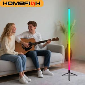 홈피쉬 RGB 코너 플로어 램프 색상 변경 가능 조광 가능한 부드러운 분위기 조명 침실 거실 스칸디나비아 스타일