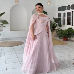 맞춤형 정교한 저지 플리츠 꽃무늬 A라인 스트랩리스 롱 드레스 맞춤형 행사 패션 중국 스타일