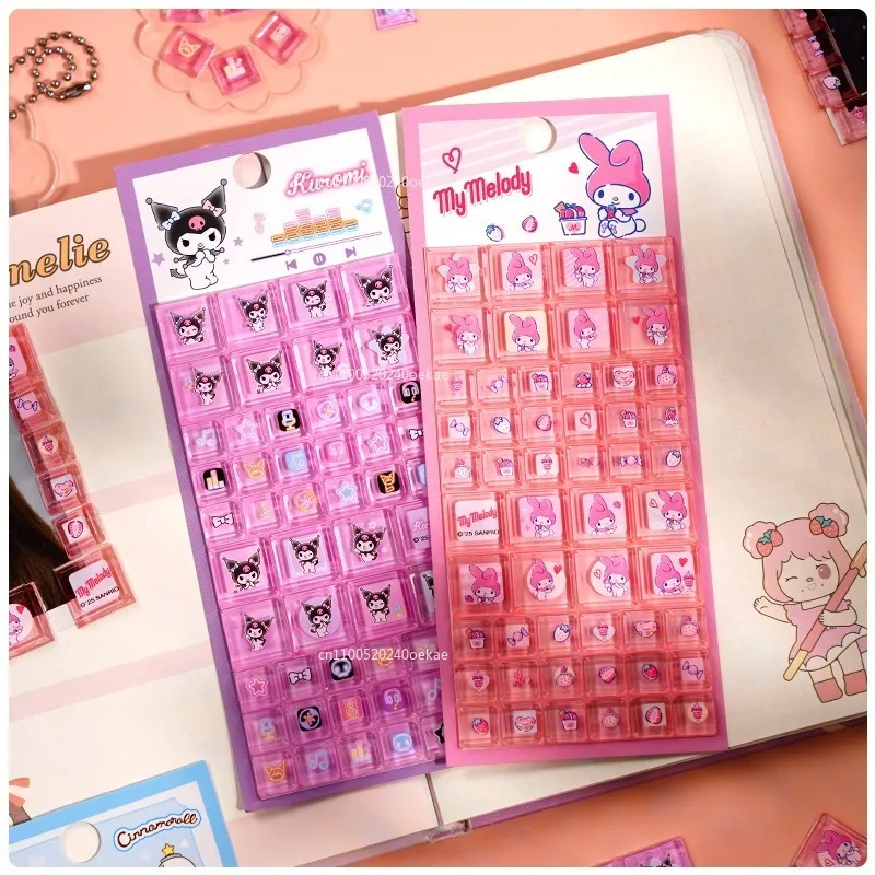새로운 헬로 키티 만화 3D 스퀘어 스티커 애니메이션 전화 노트북 수하물 장식 크리 에이 티브 DIY 라인 석 데칼 어린이 장난감 선물