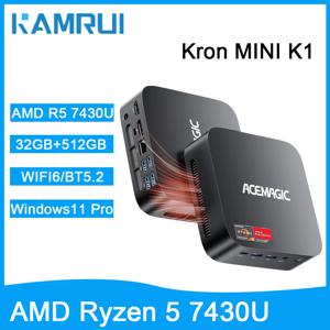 KAMRUI 미니 게이밍 PC AMD Ryzen 5 7430U 32GB DDR4 512GB SSD 듀얼 채널 Wifi6 BT5.2 4K 트리플 디스플레이 미니 컴퓨터 (게이밍용)
