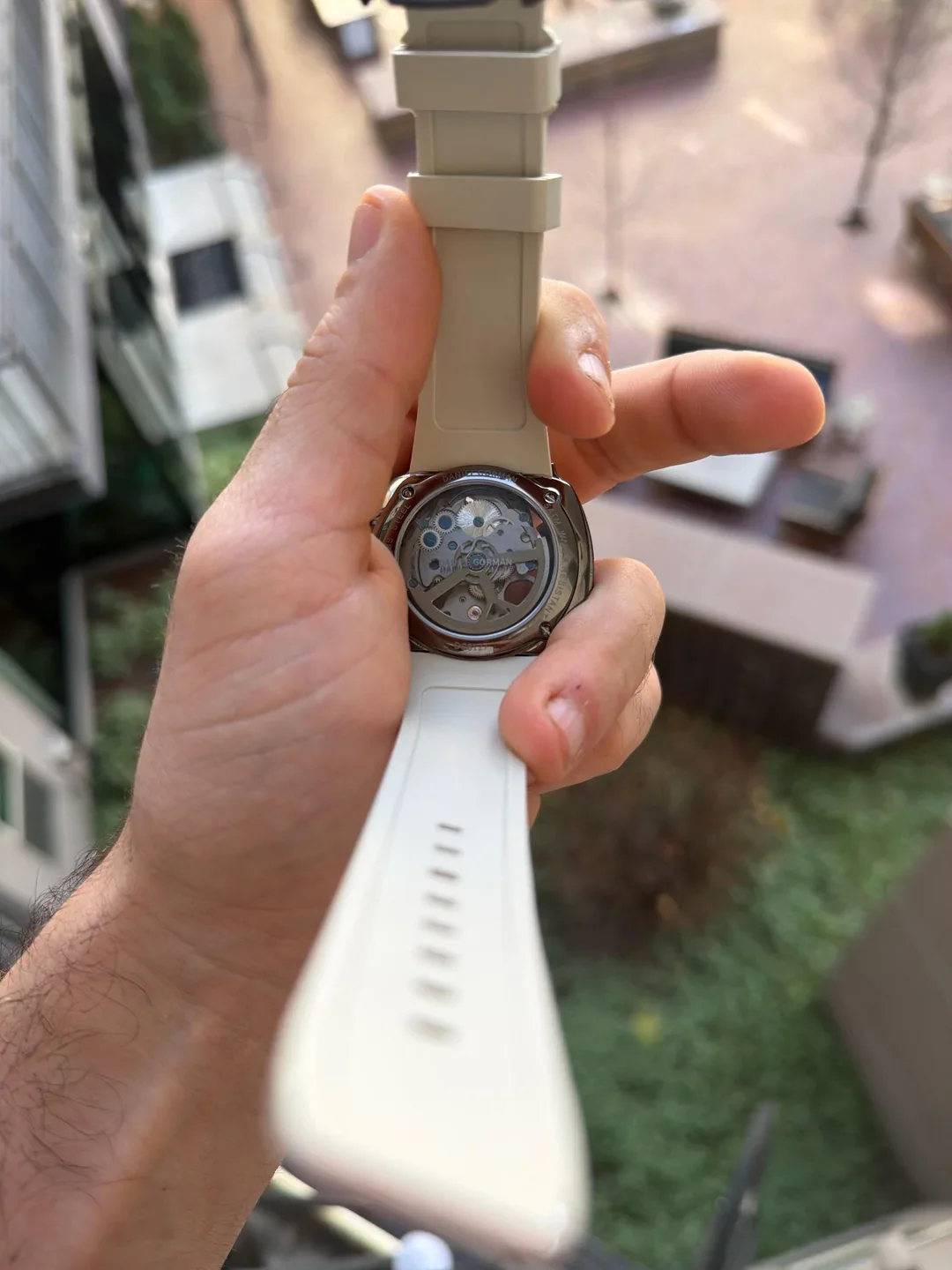 아이 퍼플 유 기계식 시계 오토매틱 시계 다니엘 고먼 DG8127 러버 로즈 골드 시계 5 ATM 프리미엄 선물 상자 수집용