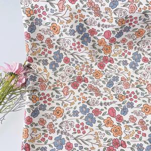 빈티지 꽃무늬 프린트 면직물 여성 드레스 다채로운 미니 꽃 패턴 캐주얼 루즈 미디 드레스 여름 해변 휴가용