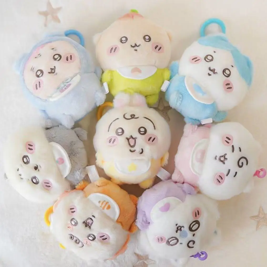 치이카와 베이비 시리즈 플러시 키체인 귀여운 우사기 하치와레 지이 가방 참 장식 부드러운 카와이 인형 펜던트 친구 어린이 선물