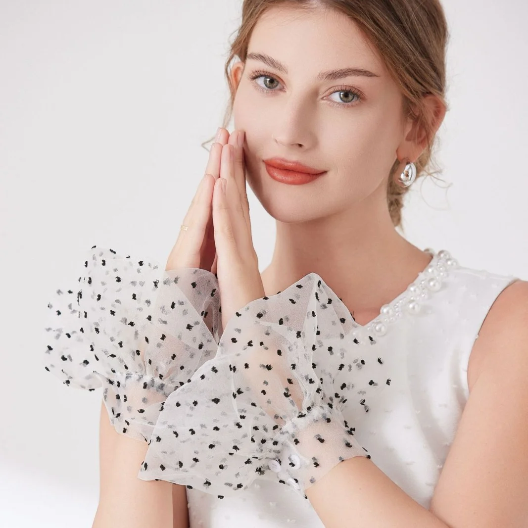 레이스 커프스 화이트 탈부착 가능한 가짜 소매 웨딩 신부 가운 액세서리 스웨터 커프 할로윈 코스튬 코스프레 액세서리