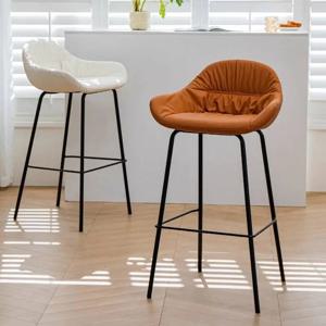바 노르딕 체어 홈 레스토랑 하이 체어 라이트 럭셔리 카페 소프트 쿠션 바 체어 아일랜드 테이블 레저 등받이 바 스툴